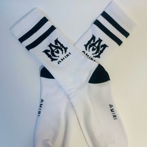 Amiri White Ribbed M.A.Socks
